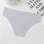 Seamless Women's Underwear - Solid Color, Sexy One-Piece Ice Silk Bikini Briefs.