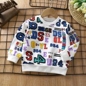 110-130cm/4-9Years Kids Yongs Round Neck Sweatshirt Pullover Daily Party Casual Tops, Kids Clothing Gift Comfortable Fit