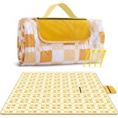 Picnic Blanket Waterproof Foldable Beach Blanket with Layer Thick Rug Handy Picnic Mat Tote Perfect for Beach Machine Washable