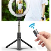 L07 Portable Wireless Remote LED Ring Fill Light Monopod Selfie Stick Tripod for Smartphone