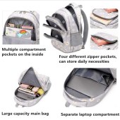 Nylon Fabric 3 PCS School Bags Set Water Proof Book Bag With Lunch Bag Pencil Case