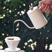 NIBU Pour Over Maker Drip Pot With Wooden Handle Jug Hand Brew Coffee Pot Gooseneck Coffee Kettle