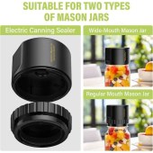 KZ-80 Mason Jar Vacuum Sealing Machine Kit with Regular and Wide-mouth Lids, for Handheld Fresh Food Preservation