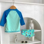 Boys' Quick-Dry Swimsuit SetStretchy Polyester & Spandex Blend, Includes Top & Shorts Youngsters's, Sun Protection, Professional