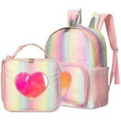 School Essentials Set for Girls - Spacious & Lightweight Backpack with Lunch Box, Waterproof Nylon, Zip Closure - Perfect Back-to-School Gift