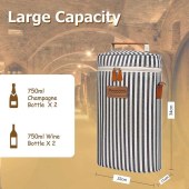 Portable Insulated Wine Bag, Oxford Cloth Champagne Cooler Bag, 8L Capacity Picnic Tote for Outdoor Wine, Beer, or Beverage Storage