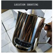 NIBU Wholesale Latte Art Coffee Pitcher Cup Set Thermometer Milk Jug Stainless Steel Pot Frothing Espresso Cappuccino Coffee Milk Jug