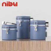 NIBU Hot Sale Vacuum Sealed Storage Coffee Beans Airtight Canister Metal Coffee Container With Exhaust Valve
