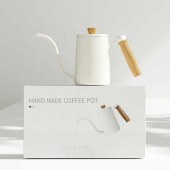 NIBU Pour Over Maker Drip Pot With Wooden Handle Jug Hand Brew Coffee Pot Gooseneck Coffee Kettle