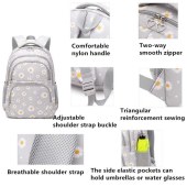 Nylon Fabric 3 PCS School Bags Set Water Proof Book Bag With Lunch Bag Pencil Case