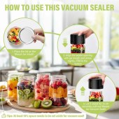 KZ-80 Mason Jar Vacuum Sealing Machine Kit with Regular and Wide-mouth Lids, for Handheld Fresh Food Preservation