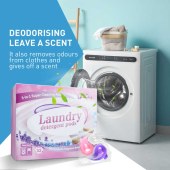 Eco-friendly 3in1 Laundry Detergent Pods 30 Count Superior Cleaning Power Stain Remover  Lavender Vanilla Scent Wash Capsules