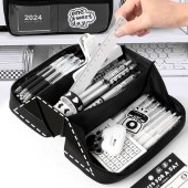 College School & Office Stationery Organizer Large Capacity Multi-Compartment Pencil Pouch Storage Bag