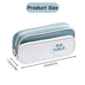 Large Capacity Multilayer Pen Bag with Cat Paw Print Middle Primary School Student Pencil Case Stationery Box