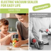 KZ-80 Mason Jar Vacuum Sealing Machine Kit with Regular and Wide-mouth Lids, for Handheld Fresh Food Preservation