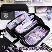 College School & Office Stationery Organizer Large Capacity Multi-Compartment Pencil Pouch Storage Bag