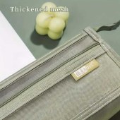 Transparent Triangle Canvas Pencil Bag Simple Stationery Mesh Case with Zipper Closure for Students
