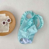 Toddler & Baby Girl Front Ruffle Trim One-piece Swimsuit Soft Comfortable Swimming