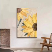 Modern Textured  sunflower painting on canvas Living room laundry bedroom dinning room wall art display painting