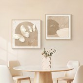 Dinning room butterfly wall art  still life square painting on canvas Living room laundry bedroom display painting