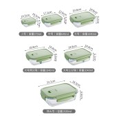 Borosilicate Glass 3 Color Rectangle Food Container Set Glass Food Storage Container