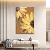 Modern Textured  sunflower painting on canvas Living room laundry bedroom dinning room wall art display painting
