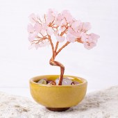 natural crystal healing stone carved flower pot gravel tree crafts ornament agate base crystal fortune tree for decor