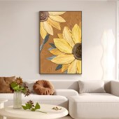 Modern Textured  sunflower painting on canvas Living room laundry bedroom dinning room wall art display painting