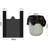 150pcs Thickened Black Large Kitchen Trash Bags, Handheld Vest Style, Bulk Wholesale Direct from Manufacturer, Starch-Based Material