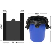 150pcs Thickened Black Large Kitchen Trash Bags, Handheld Vest Style, Bulk Wholesale Direct from Manufacturer, Starch-Based Material