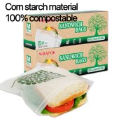 Biodegradable Resealable Sandwich Zip Lock (18x17cm) 50 Bags Per Box
