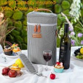 Portable Insulated Wine Bag, Oxford Cloth Champagne Cooler Bag, 8L Capacity Picnic Tote for Outdoor Wine, Beer, or Beverage Storage