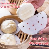 350pieces Disposable Steamer Pad Paper Non-stick Household Steamed Bun Steamer Paper Air Fryer Paper Fluorescent agent Free